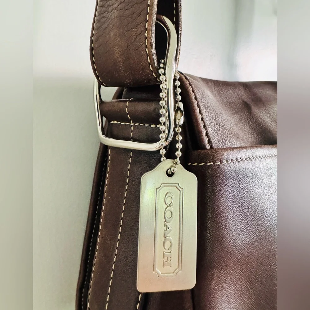 Vintage Coach Patricia Legacy Brown Leather Flap Crossbody Bag